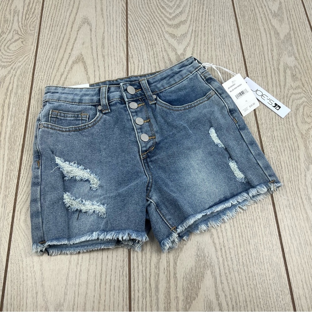 Joe's Jeans Girls' Jolly Button Fly Jean Shorts - Big Kid 12 Blue Ash Wash $35
